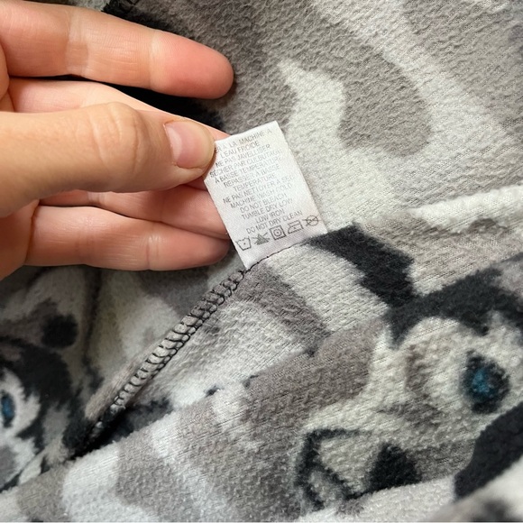 Mountain Ridge Grey Camo Wolf Fleece Onesie Pajama Hooded Jumpsuit Men’s Large - Picture 6 of 12